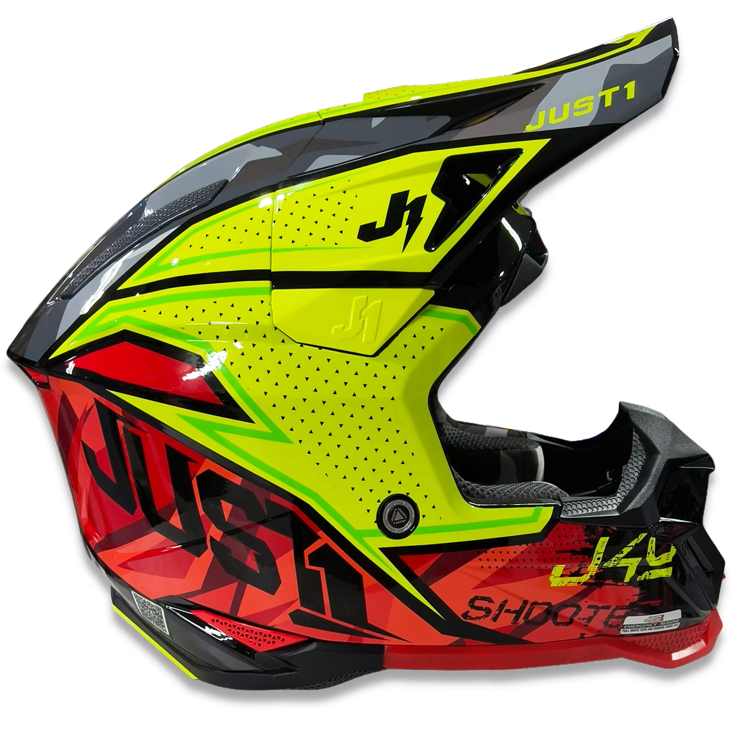 Casco Just1 Shooter J40 + Antiparra - Camo/Rojo/Fluor - Imagen 3