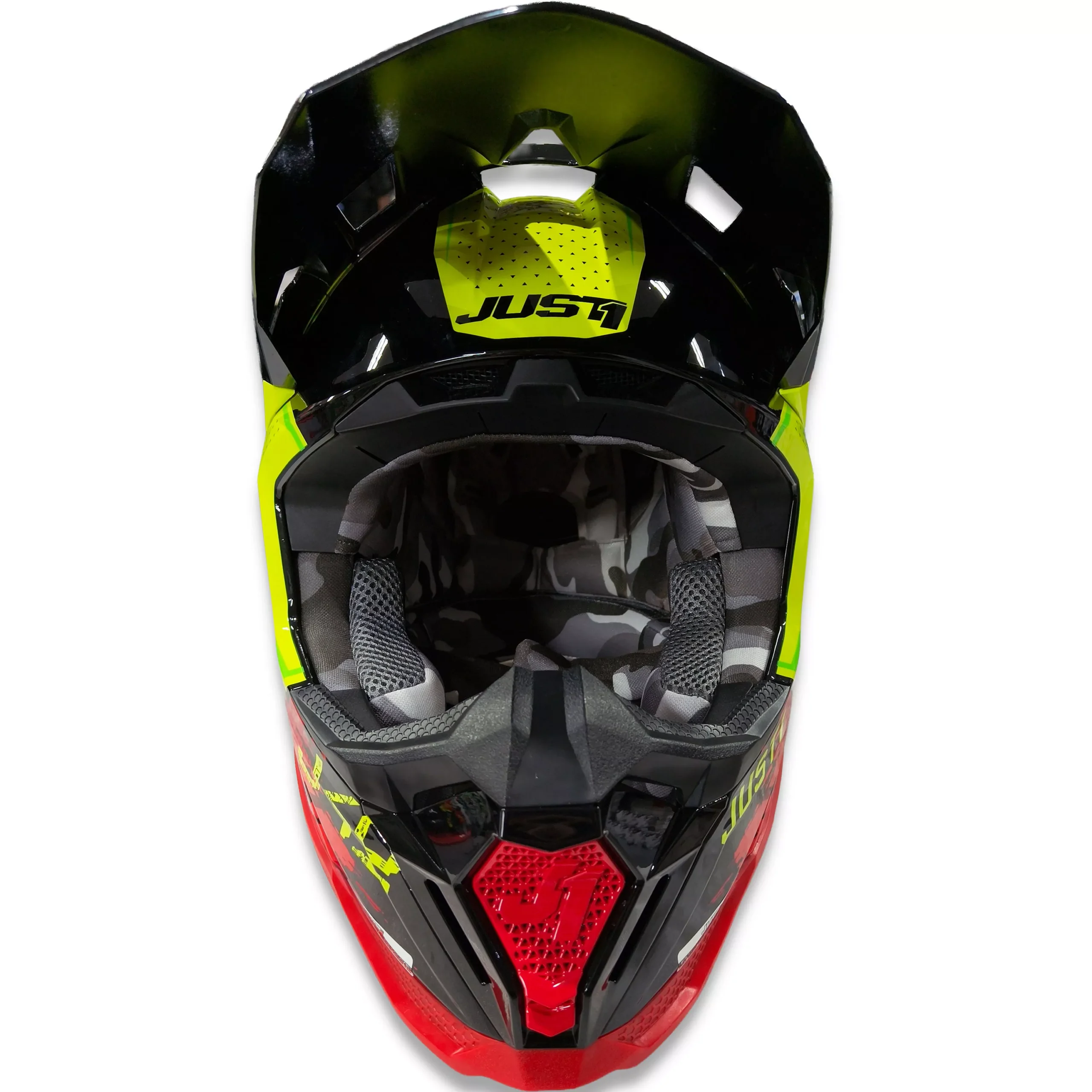 Casco Just1 Shooter J40 + Antiparra - Camo/Rojo/Fluor - Imagen 4