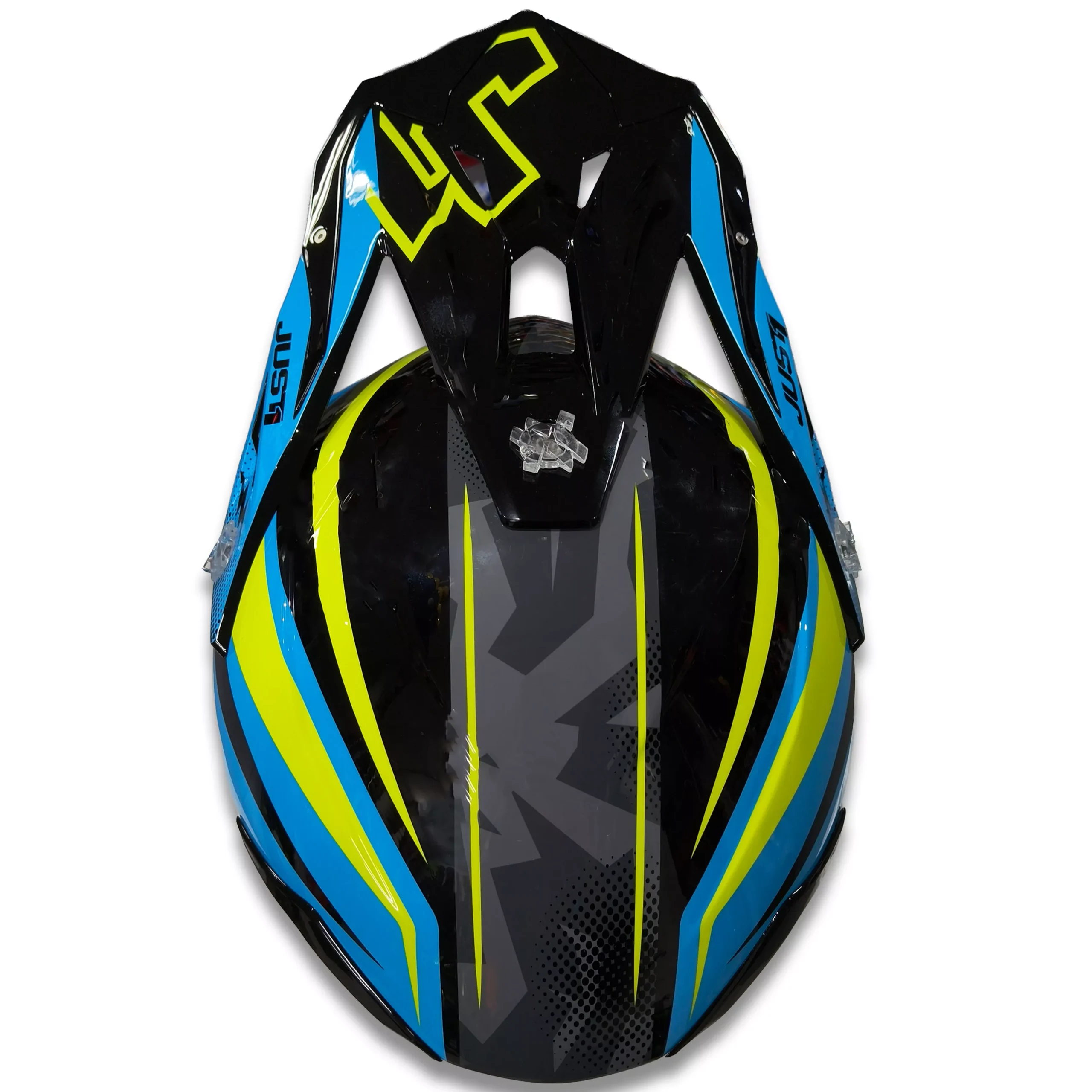 Casco Just1 Revo J39 + Antiparra - Azul/Fluor/Negro Brillo - Imagen 6