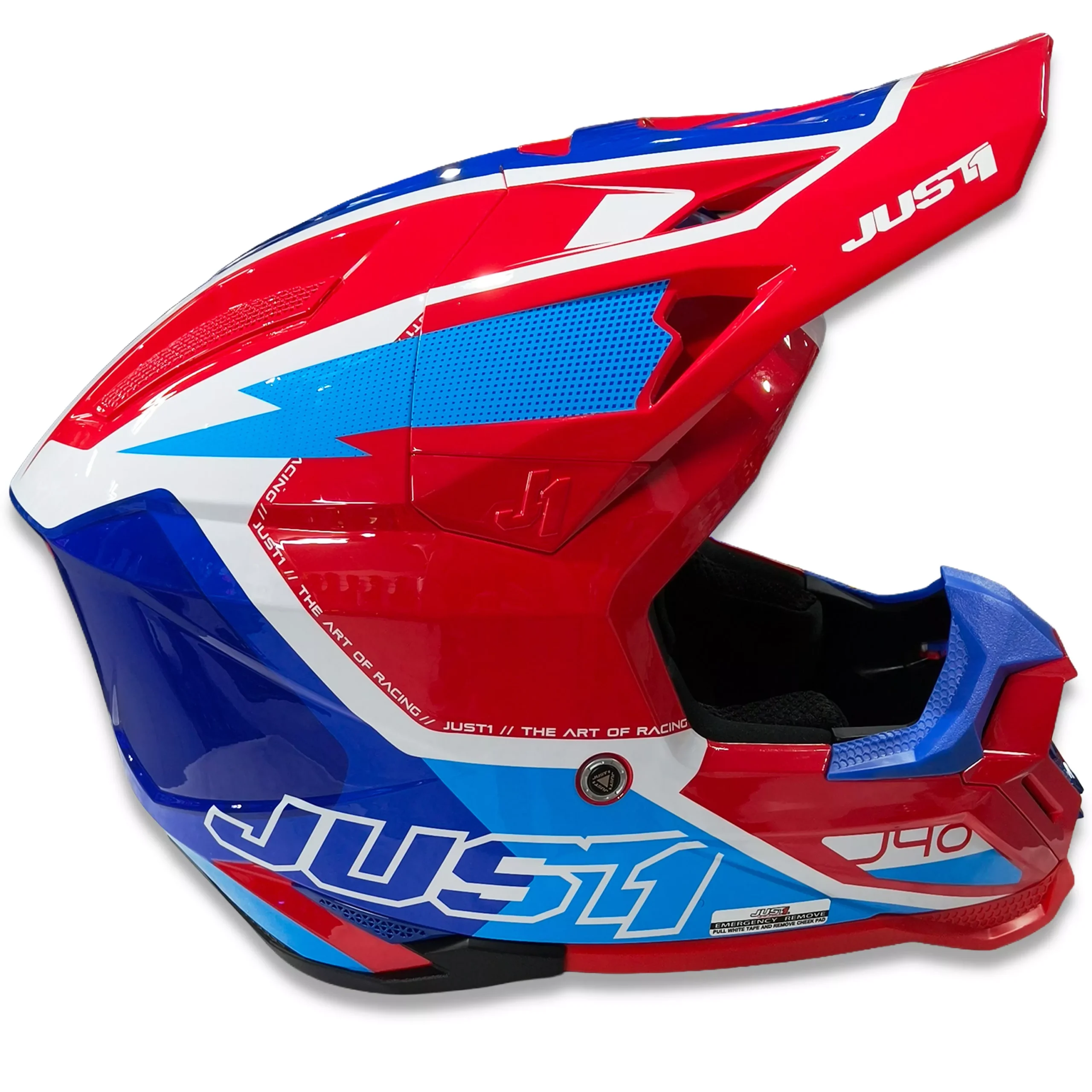 Casco Just1 Flash J40 + Antiparra - Azul/Blanco/Rojo - Imagen 4