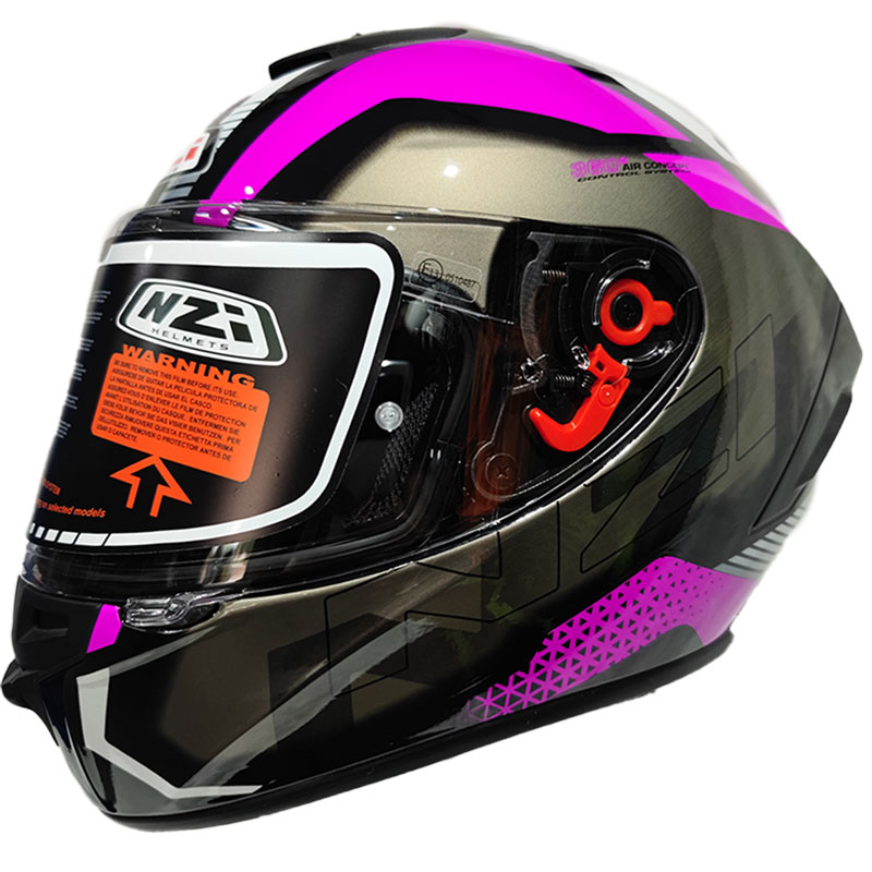 Casco moto integral Nzi Trendy Metal black & purple