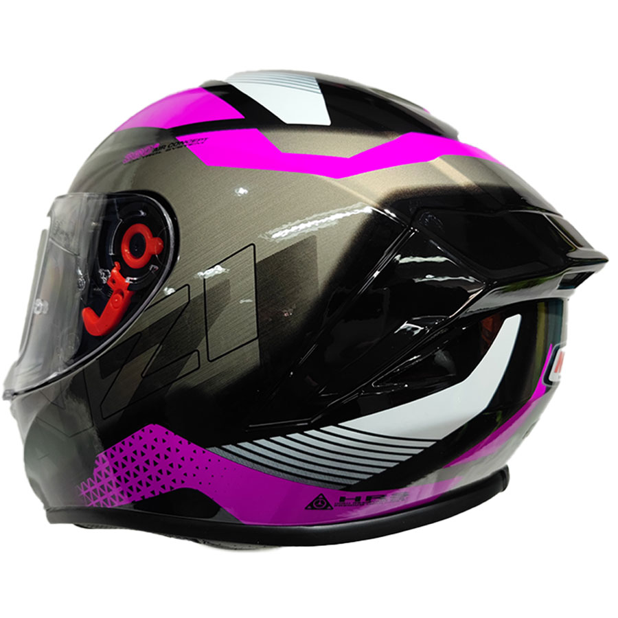 Casco moto integral Nzi Trendy Metal black & purple