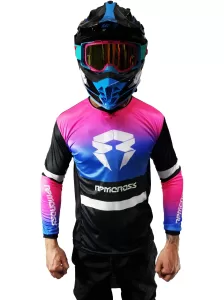 Remera Jersey RPM Cross Mix 2.0 Negra/Rosa