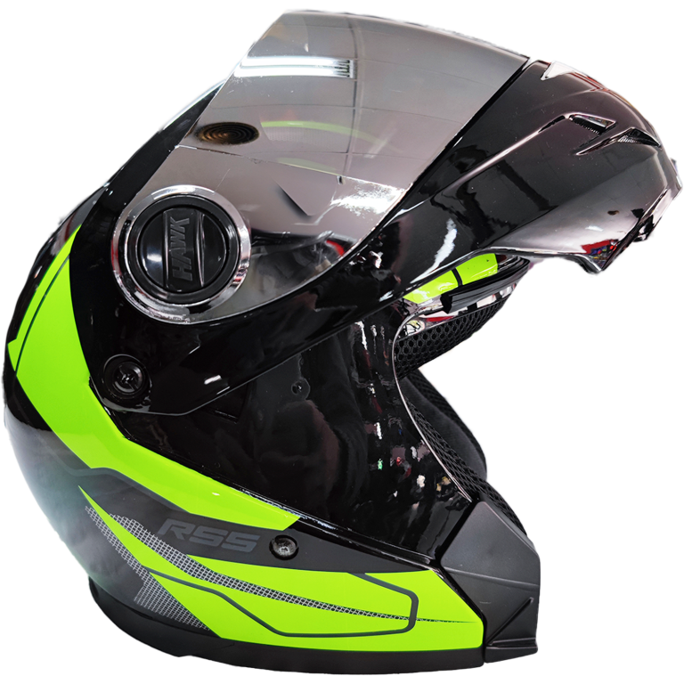 Casco Rebatible Hawk RS5 Vector Resistance Verde Fluo