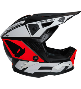 Casco para moto Ufo Echus Negro Naranja y Blanco Mate