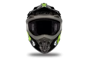 Casco para moto Ufo Intrepid Gris y amarillo Fluo brillante