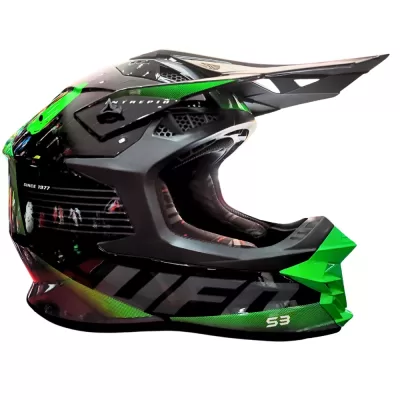 Casco Ufo Intrepid Black and Green - Imagen 2