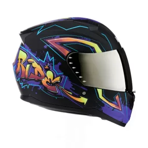 CASCO PARA MOTO MAC BASS GRAFITTI VIOLETA
