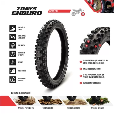 Cubierta Borilli Delantera 7 Days Enduro 90/100-21