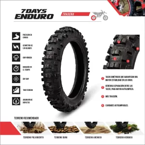 cubierta para moto Borilli Trasera 7 Days ENDURO 140/80-18