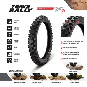 Cubierta para moto borilli delantera 7 Days RALLY 90/100-21