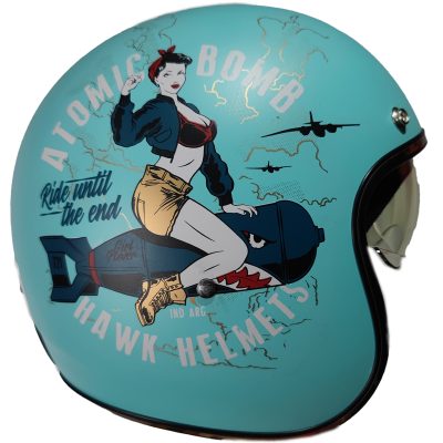 Casco Hawk 721 Atomic Bomb Celeste/Azul mate