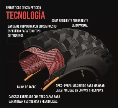 Cubierta Borilli Trasera Motocross 120/90-19 MX - Imagen 6