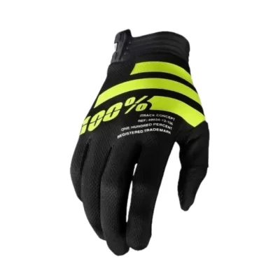 Guantes 100% Itrack Negro Amarillo Fluo (Original)