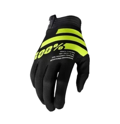 Guantes 100% Itrack Negro Amarillo Fluo (Original)