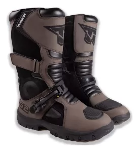 Botas para moto motocross enduro Tiger Racing adveture marron