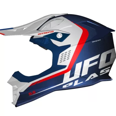 Casco Ufo Intrepid Blanco Azul Rojo S5