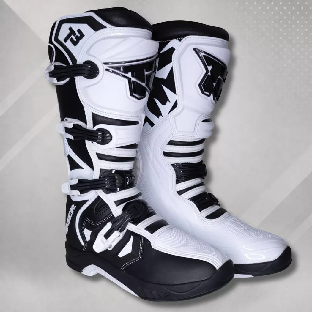 Botas Motocross Enduro Tiger Racing T3 Blancas