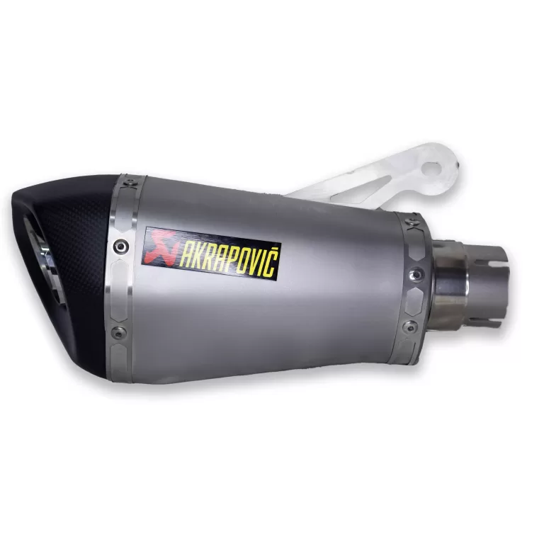 2 Puntas De Escape Akrapovic De Fibra De Carbono Brillante - Acero Inoxidable, Negro, Universal Para Moto/Coche