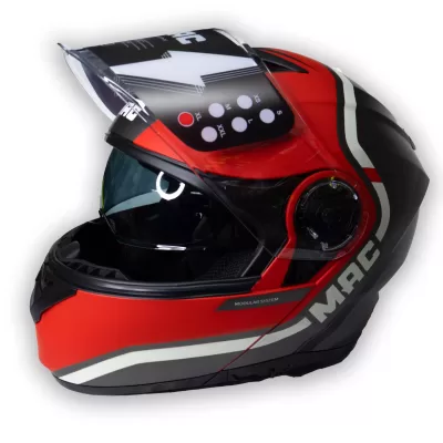 CASCO MAC REBATIBLE ALBARN Rojo/Negro - Imagen 3