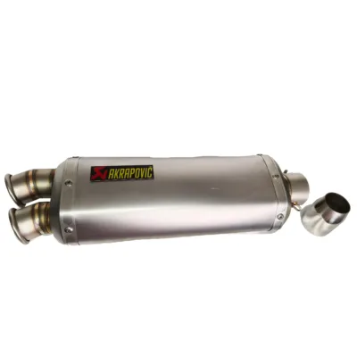 Escape Akrapovic - Doble Boquilla 47 cm - Plata