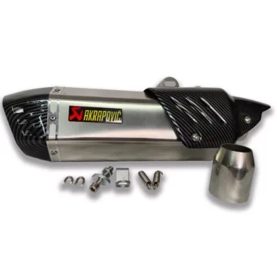 Escape Akrapovic - Doble Salida - 47 CM - Plata P.C