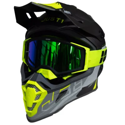 Casco Just1 Korner J38 - Amarillo Fluor/Gris - Imagen 2