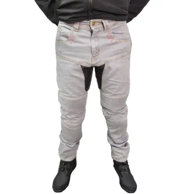 Jean con Protecciones para Moto JvV Race - Gris