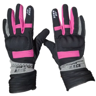 Guantes de Invierno JyV Race Velvet Mujer - Negro/Rosa