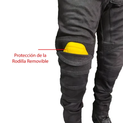 Jean con Protecciones para Moto JvV Race - Negro - Imagen 2