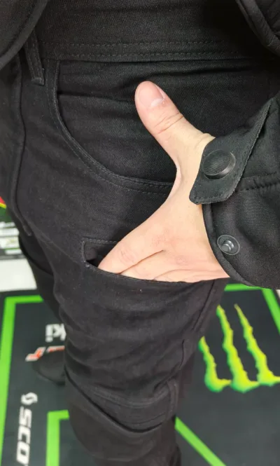 Jean con Protecciones para Moto JvV Race - Negro - Imagen 6