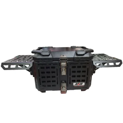 Baul Desmontable Aluminio 45L  Con Reja - Negro