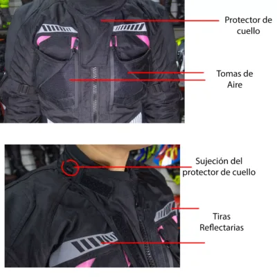 Campera JyV Race Viper - 4 Estaciones - MUJER N/B - Imagen 2