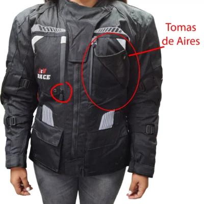 Campera JyV Race Viper - 4 Estaciones - MUJER N/B - Imagen 6