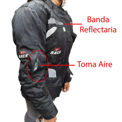 Campera JyV Race Viper - 4 Estaciones - MUJER N/B - Imagen 5