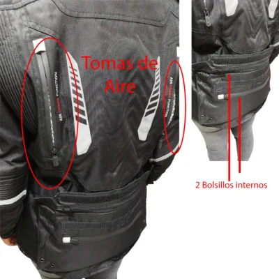 Campera JyV Race Viper - 4 Estaciones - MUJER N/B - Imagen 3