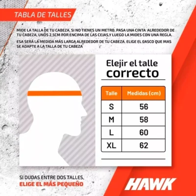 Casco Hawk 721 Challenger Negro Brillo - Imagen 3