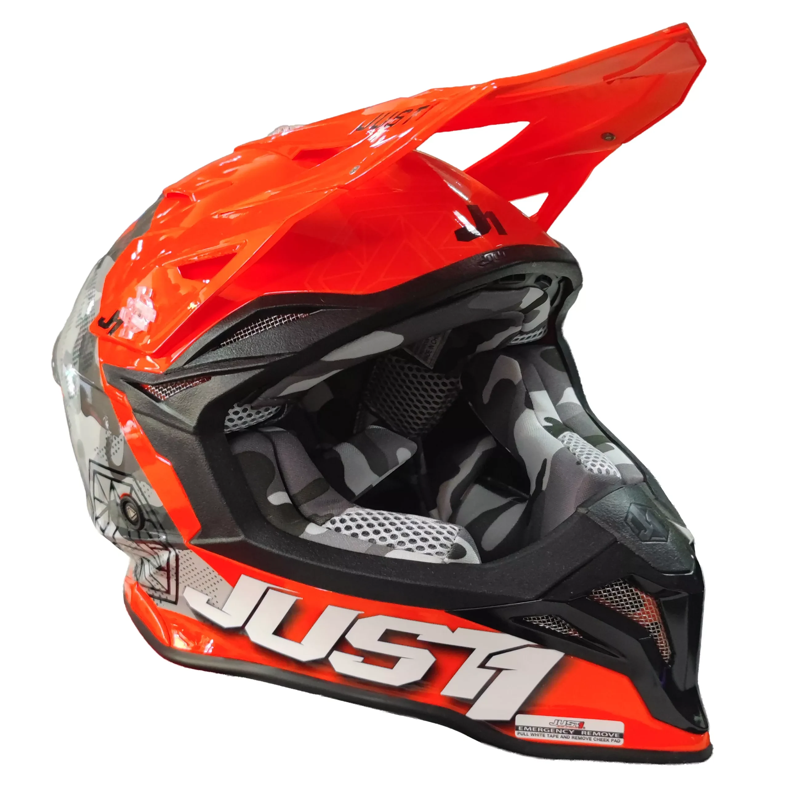 Casco Just1 Kinetic J39 + Antiparra - Naranja/Gris - Imagen 3