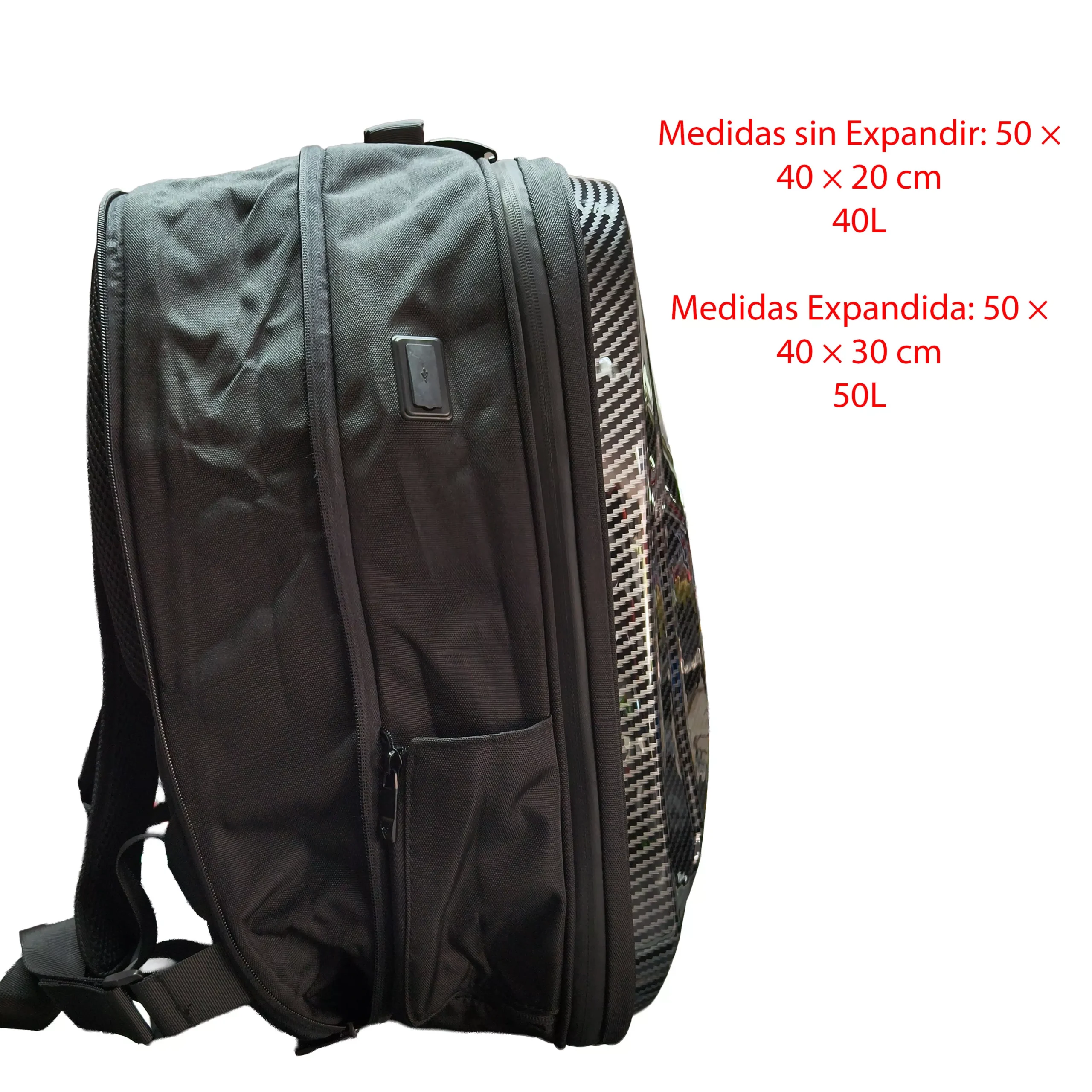 Mochila Semi Rigida Motocentric Carbono - Imagen 6