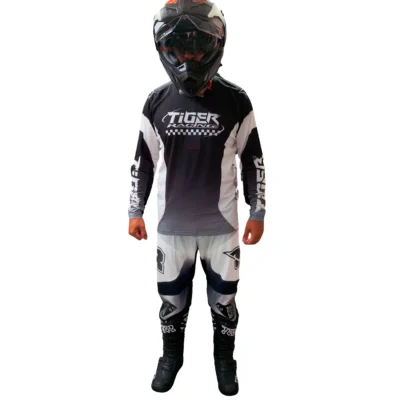 Conjunto Motocross Tiger Racing - Blanco/Gris