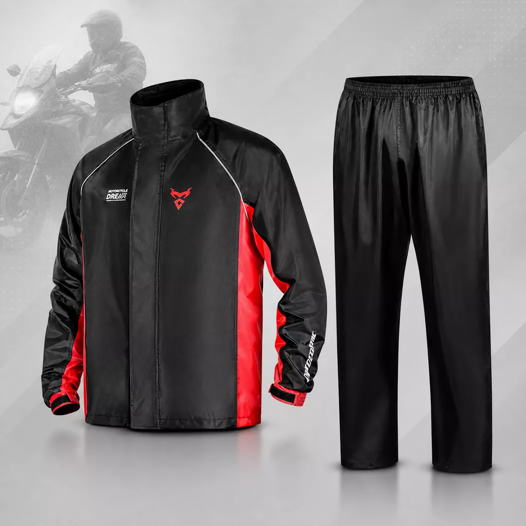Traje de lluvia Motocentric - Negro/Rojo
