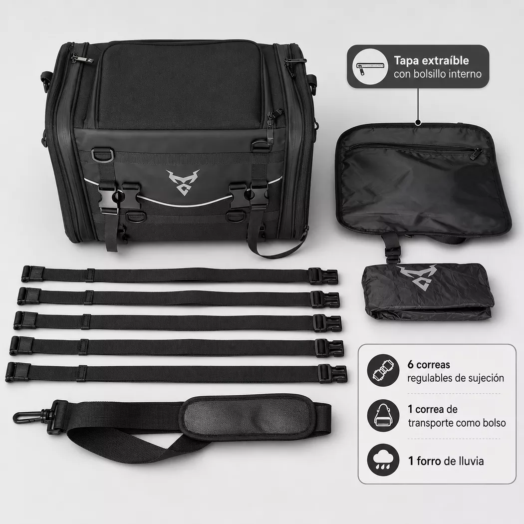 Bolso de Viaje Cola Motocentric Porta Casco - 50L - Imagen 2