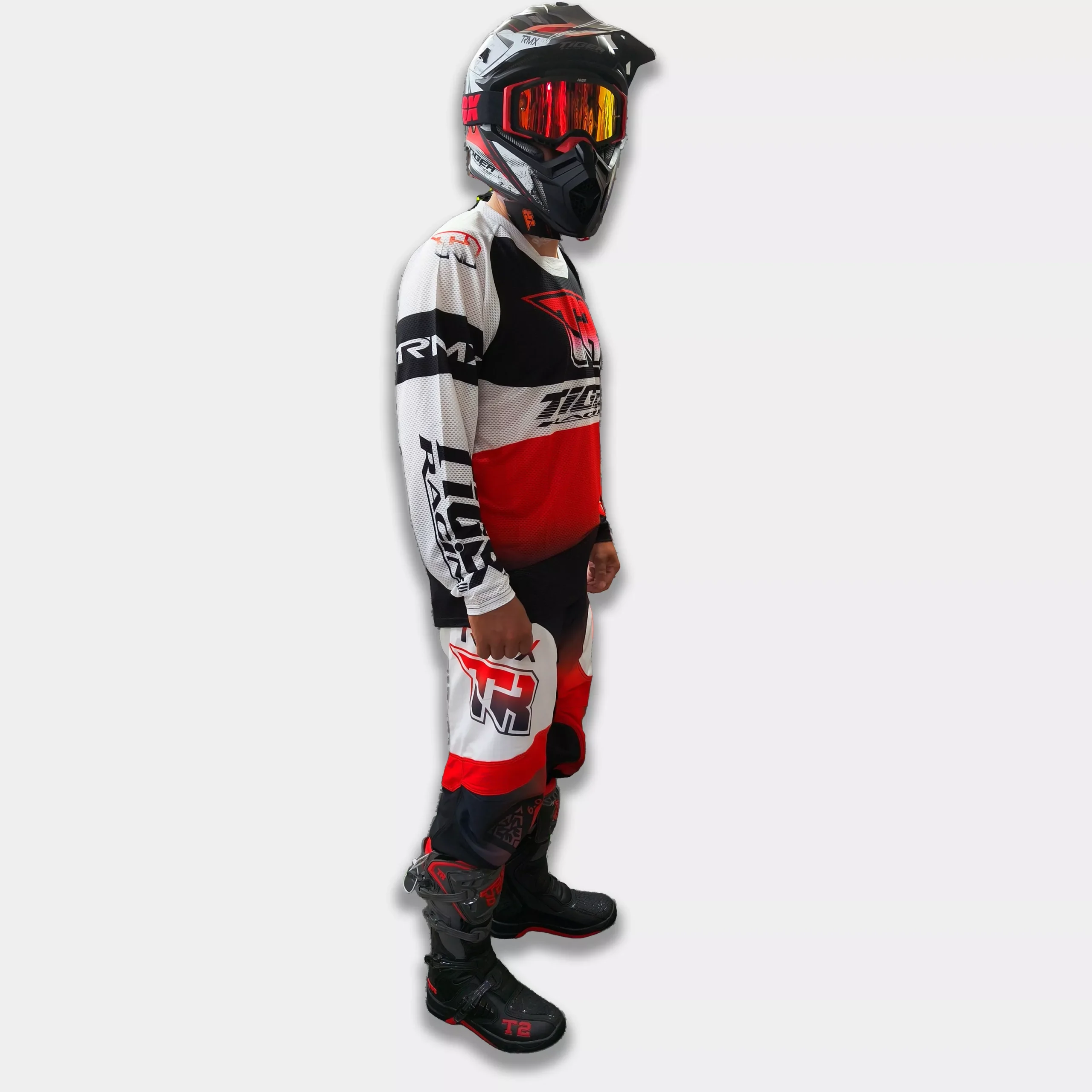Conjunto Motocross Tiger Racing - Rojo/Blanco/Negro - Imagen 4
