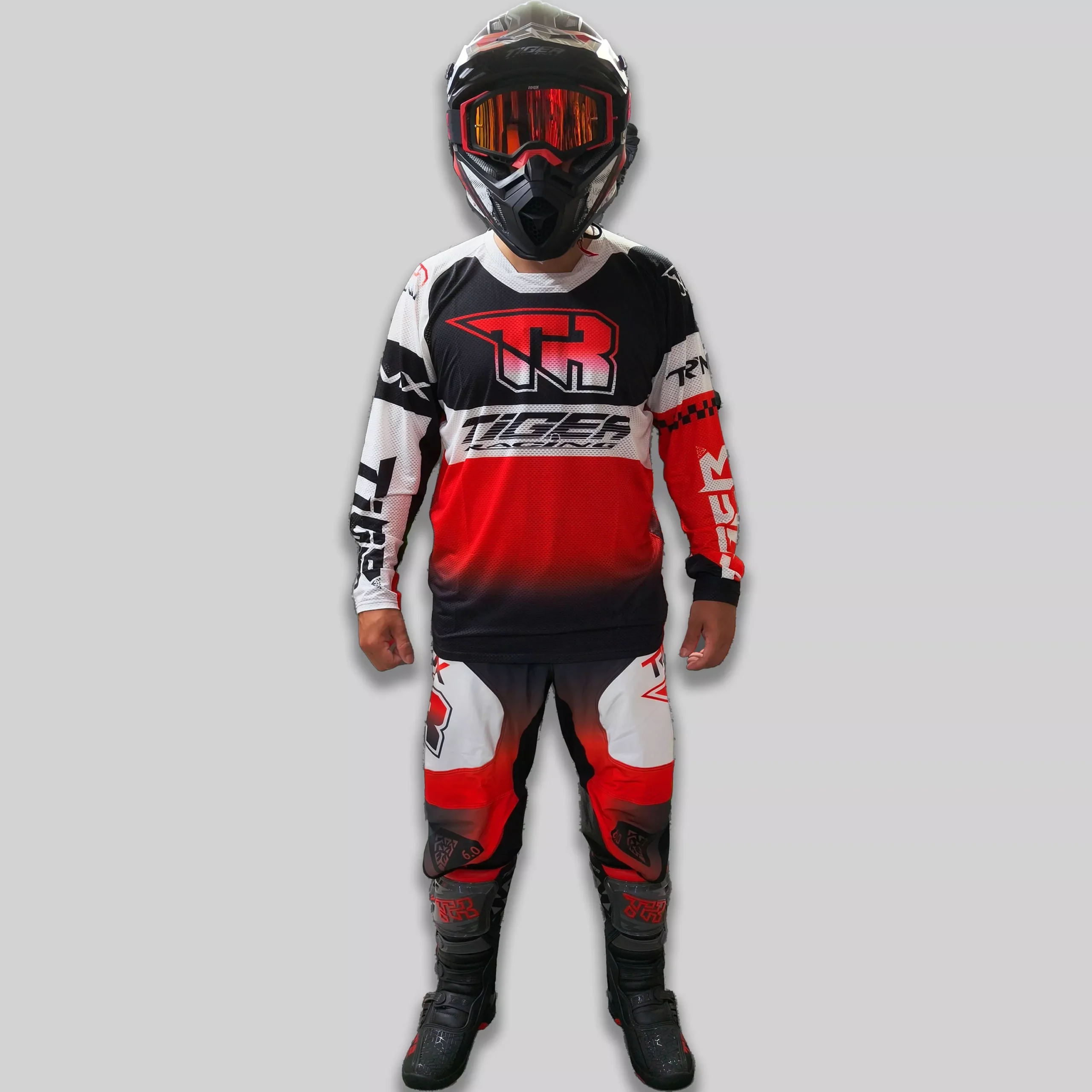 Conjunto Motocross Tiger Racing - Rojo/Blanco/Negro - Imagen 7