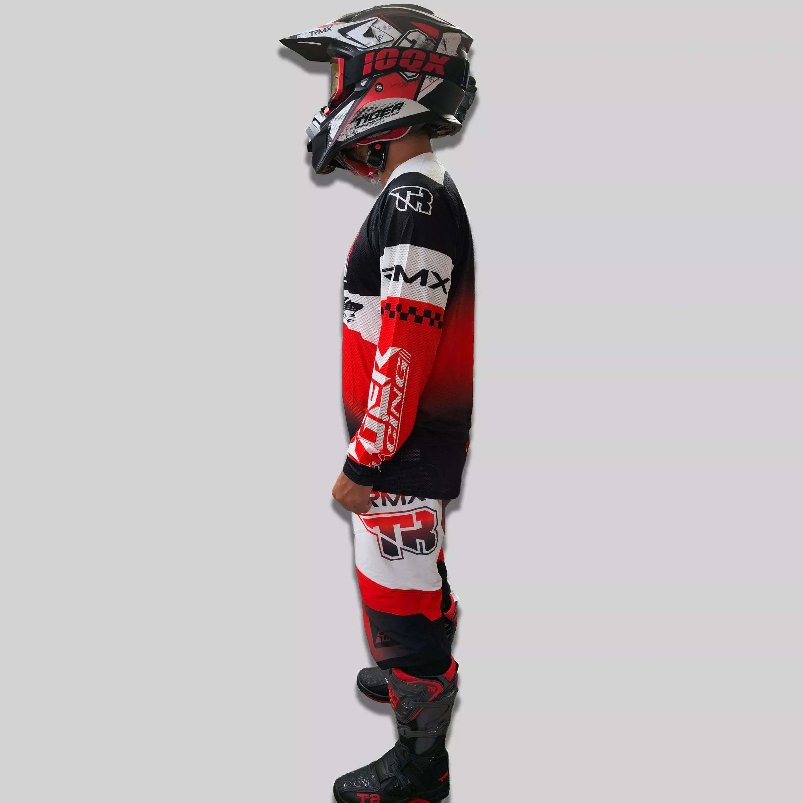 Conjunto Motocross Tiger Racing - Rojo/Blanco/Negro - Imagen 2