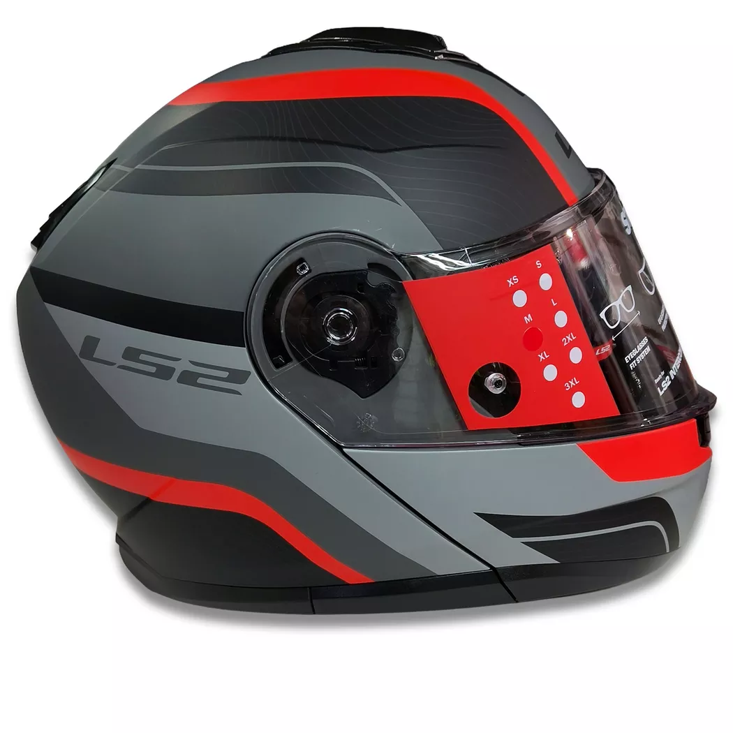Casco Ls2 908 STROBE II Monza - Gris/Rojo - Imagen 7
