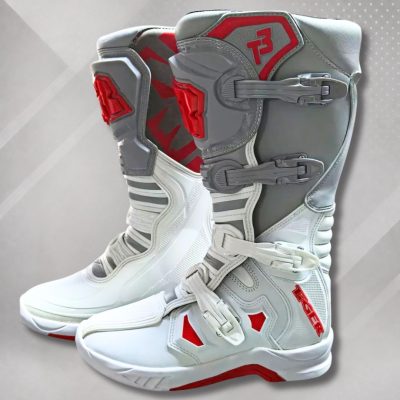 Botas Motocross Enduro Tiger Racing T3 Blanco/Gris