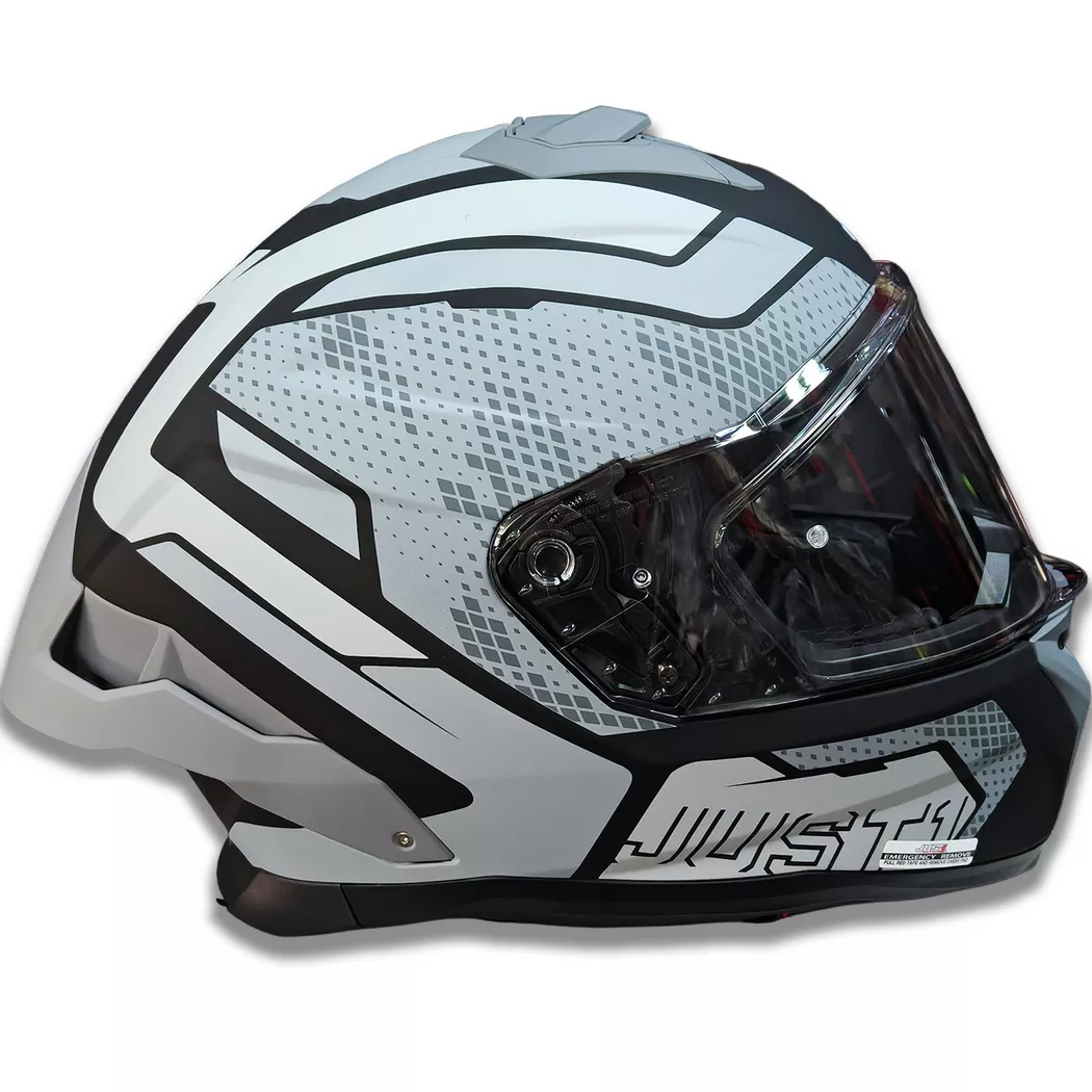 Casco Just 1 - STR - Union - Gris/Blanco