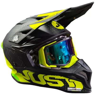 Casco Just1 Xeno J39 + Antiparra - Negro/Amarillo