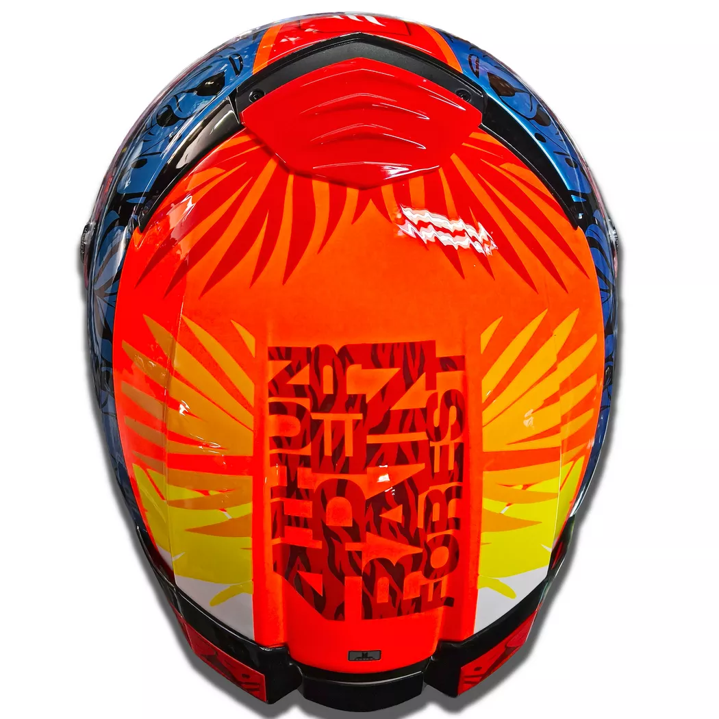 Casco MT THUNDER 4 Rainforest - Naranja/Azul Brillo - Imagen 5